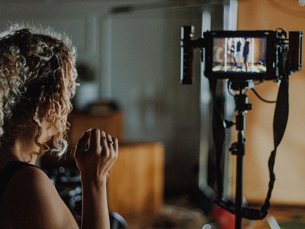 Creator filming content on a camera